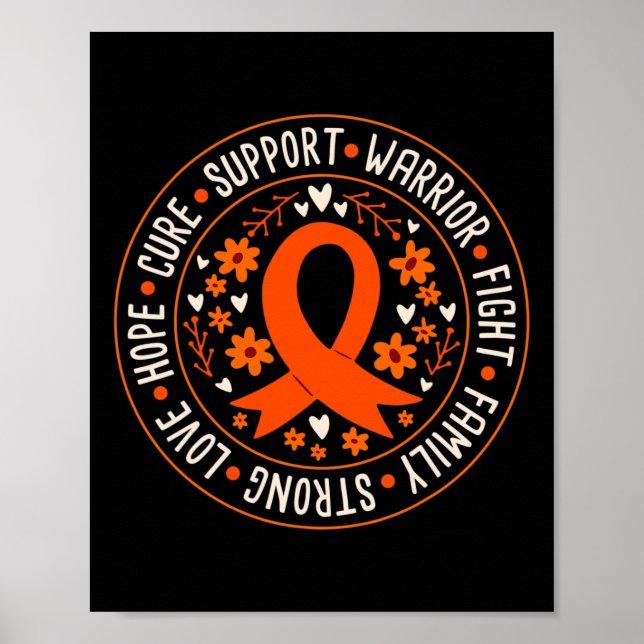 Stöd för krigskamp med stark Kärlek Hope Cure Poster (Framsidan)