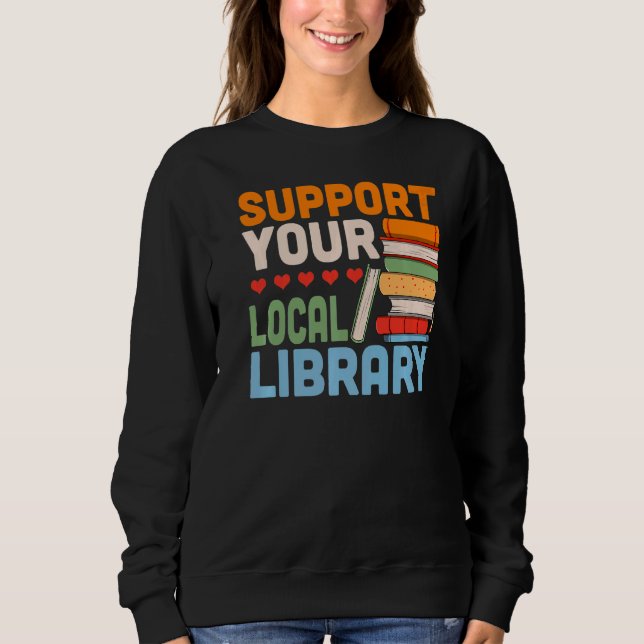 Stöd för läsare för Bok i Bibliotek T Shirt (Framsida)