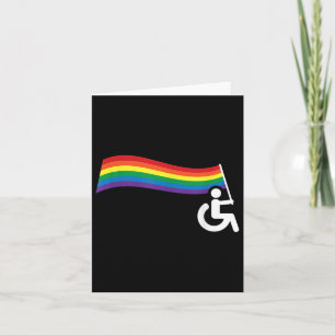 Stöd för Lesbisk av rullstol Humor Shirt _ Gay- Kort
