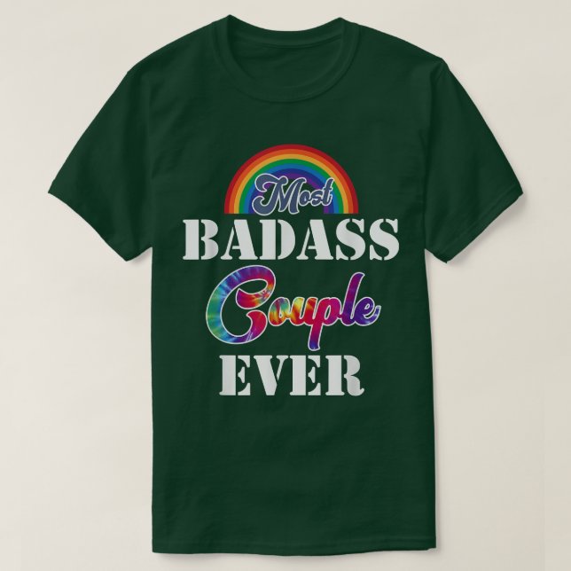 Stöd för lesbisk par LGBTQ-Lesbiskar Pride månad  T Shirt (Design framsida)