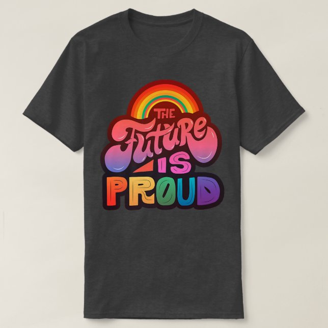 Stöd för LGBTQ+ - Framtiden är Pridets Premium Cop T Shirt (Design framsida)