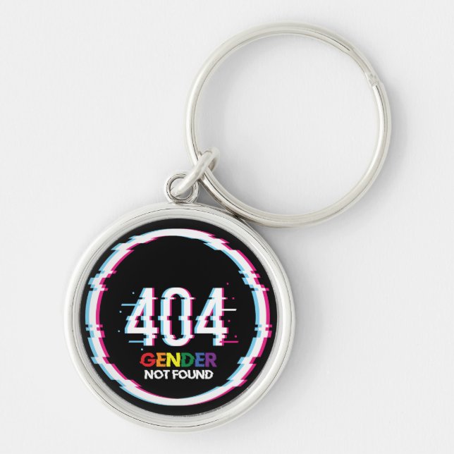 Stöd för LGBTQ Rund Silverfärgad Nyckelring (Framsidan)