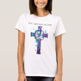 STÖD FÖR lila OCH TURQUOISE SUICIDE-MEDVETENHET T Shirt