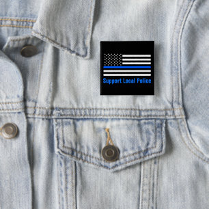 Stöd för lokal polis Thin Blue Line Knapp