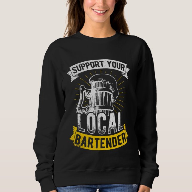 Stöd för lokala Bartender-Pub-drycker med Roligt P T Shirt (Framsida)