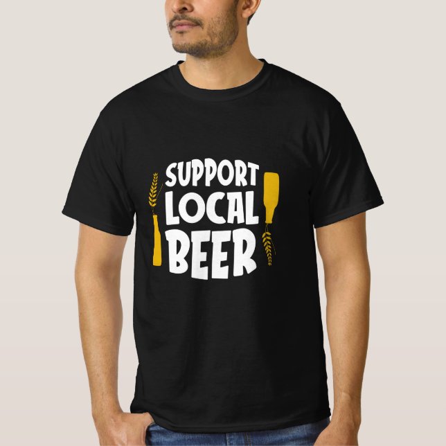 Stöd för lokalt öl t shirt (Framsida)