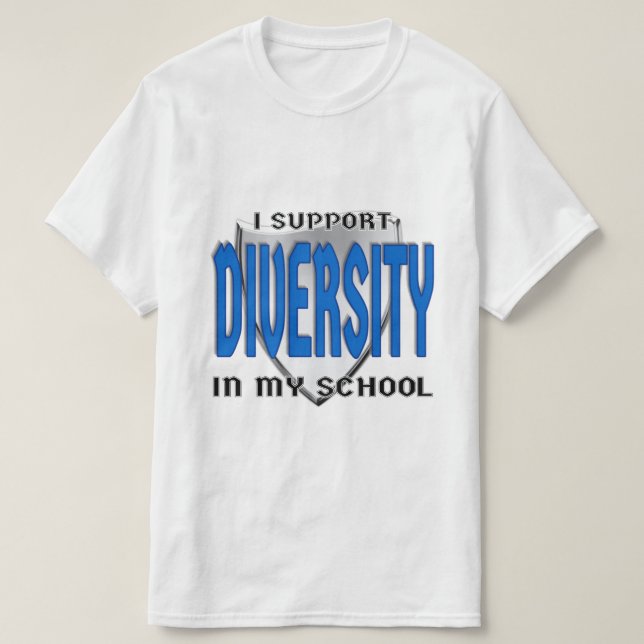 Stöd för mångfald i min skola t-shirt (Design framsida)