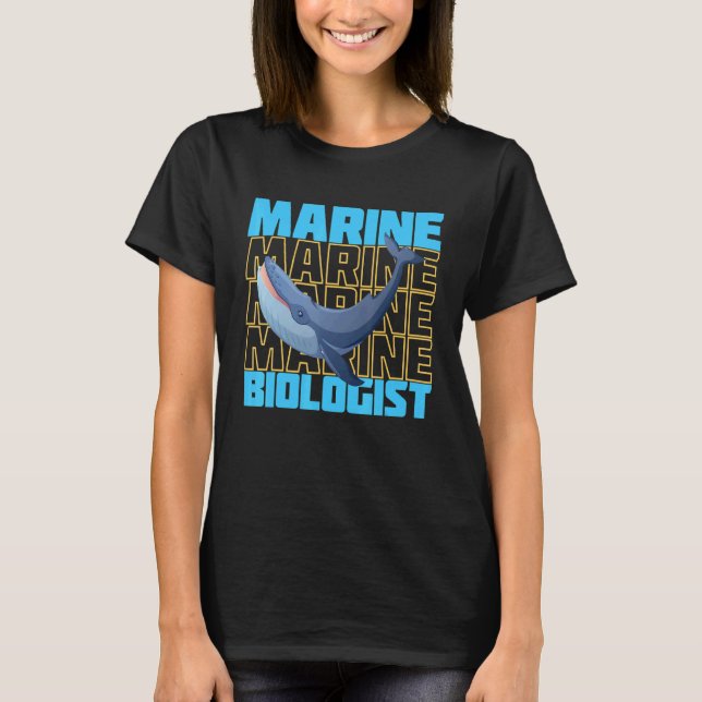 Stöd för marinbiologen marinbiologi t shirt (Framsida)
