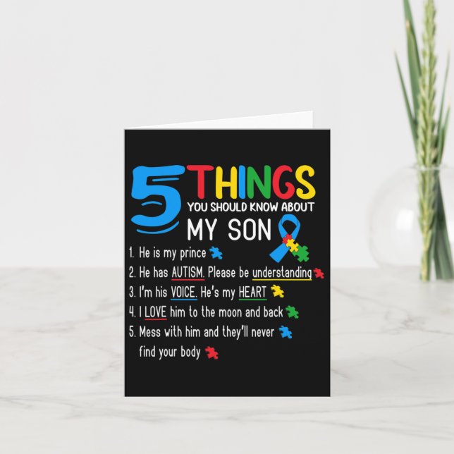 Stöd för medvetandegörande om autism hos Mamma Pap Kort (Framsida)