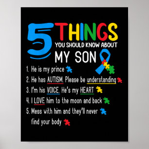 Stöd för medvetandegörande om autism hos Mamma Pap Poster