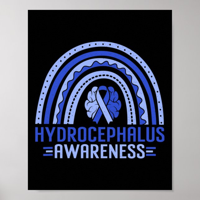 Stöd för medvetandehöjande regnbåge, blått band, W Poster (Framsidan)