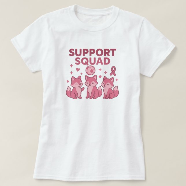 Stöd för menyfliksfoxlar med Rosa T Shirt (Design framsida)
