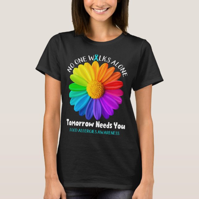 Stöd för menyfliksstöd för livsmedelsallergier t shirt (Framsida)