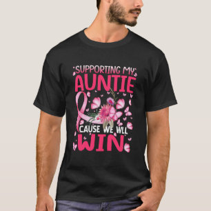 Stöd för min Auntie Butterfly Breast Cancer T Shirt