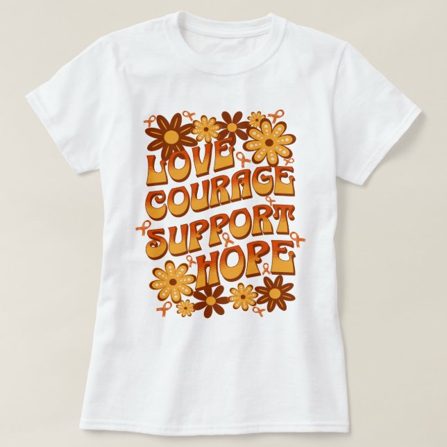 Stöd för modet Kärlek Hope Leukemia T Shirt (Design framsida)