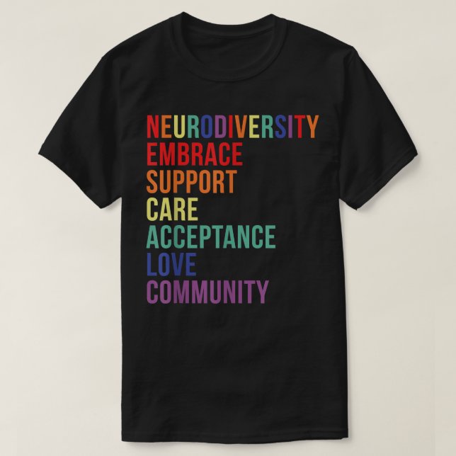 Stöd för neurodiversity Brain ADHD Autism A T Shirt (Design framsida)