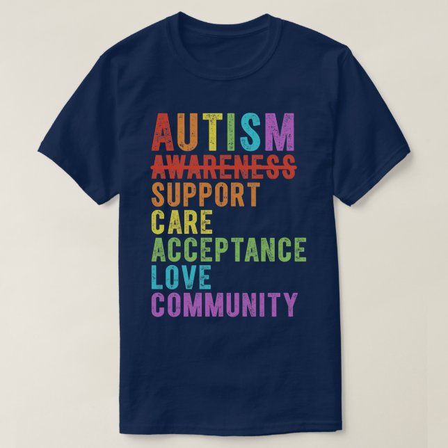 Stöd för ökad medvetenhet om autism e Acceptance K T Shirt (Design framsida)