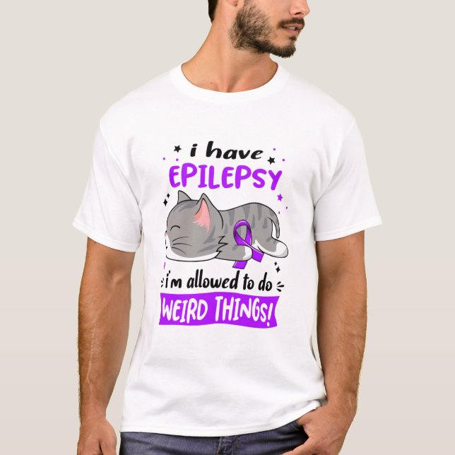 Stöd för ökad medvetenhet om epilepsi Ribbon-gåvor T Shirt (Framsida)