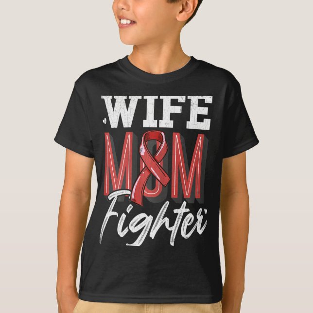 Stöd för ökad medvetenhet om maka Mamma Fighter Br T Shirt (Framsida)