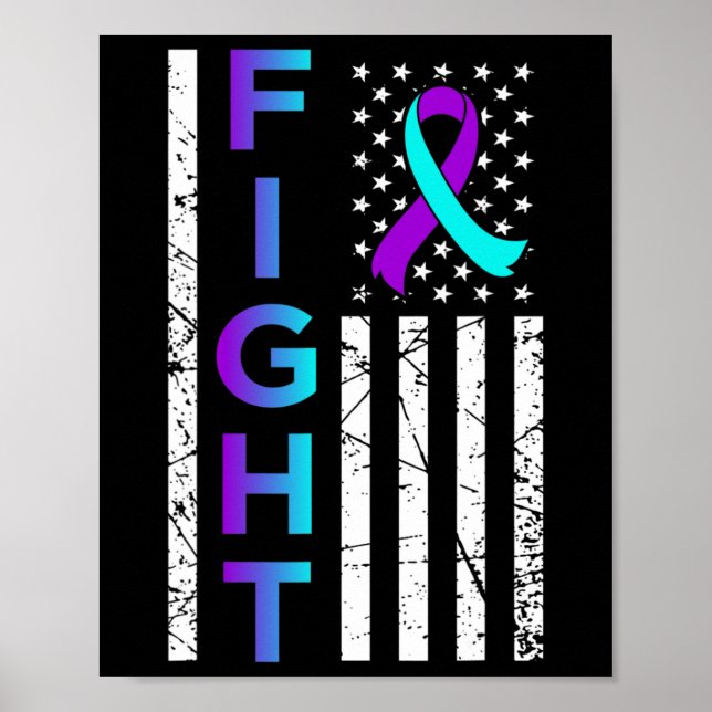 Stöd för ökad medvetenhet om USA flagga Lycklig Poster (Framsidan)