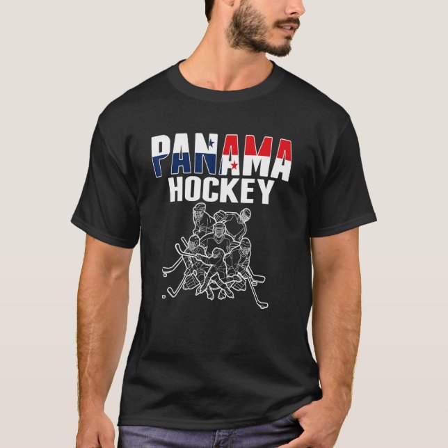 Stöd för Panama Ice Hockey Panamanian Hockey Team  T Shirt (Framsida)