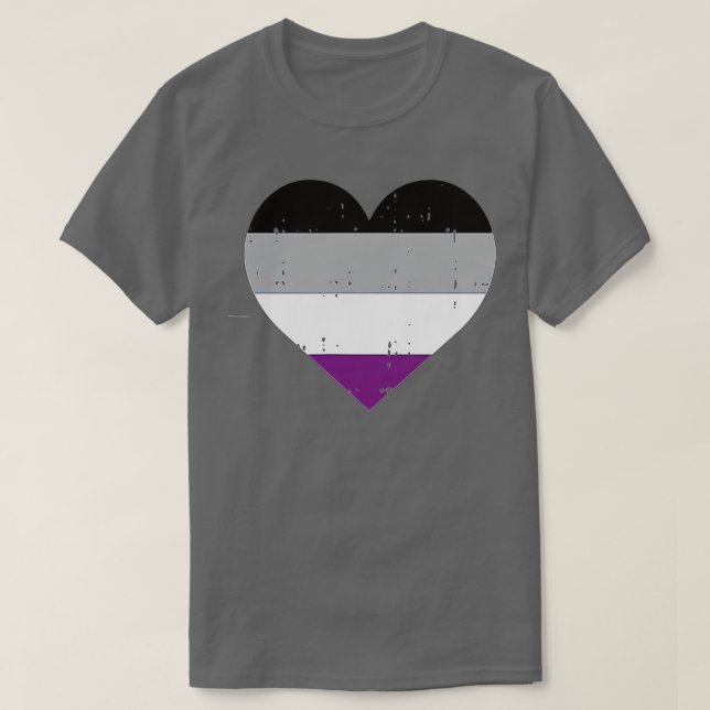 Stöd för Pocket Heart Funny LGB ASexual Flagga Pri T Shirt (Design framsida)
