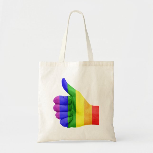 Stöd för Pridet Rainbow Tote Bag för HBT-Lesbisk Tygkasse (Framsidan)