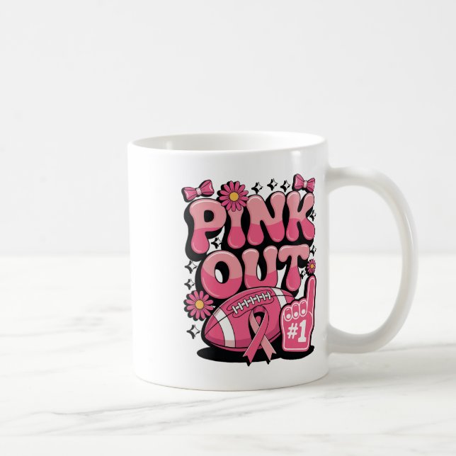 Stöd för rosa ut genom bröstcancer kaffemugg (Höger)