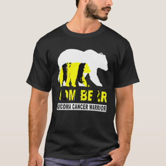 Stöd för Sarcoma Cancer Awareness Mamma Bear Gult T Shirt