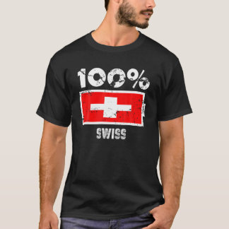 Stöd för Schweiz Flagga | 100 % schweizisk batteri T Shirt