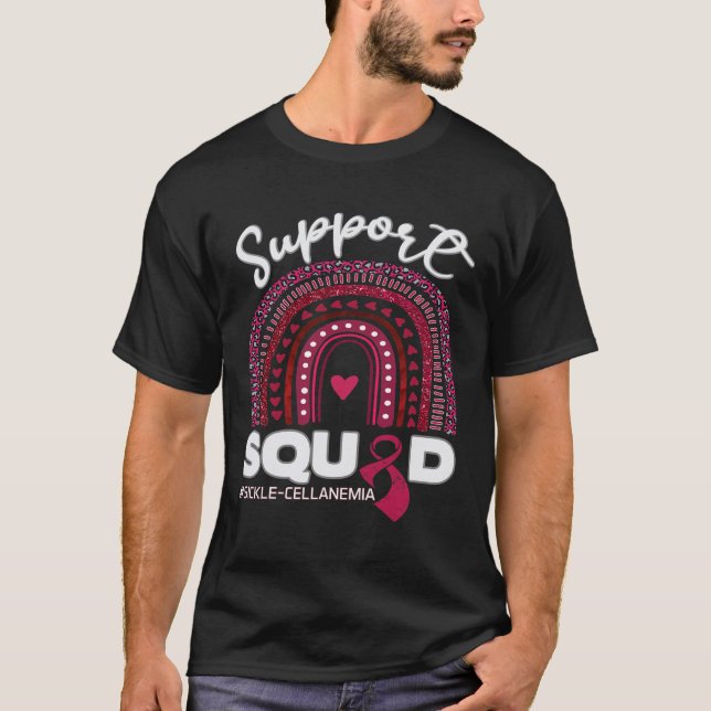 Stöd för sicklecellanemi - fyrkantsbatong för burg t shirt (Framsida)