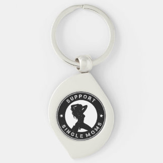 Stöd för Single Mamma Swirl Silverfärgad Nyckelring