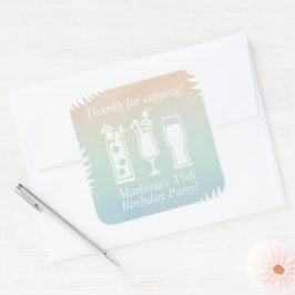 Stöd för Sip and Dip Bassäng-partiet Fyrkantigt Klistermärke