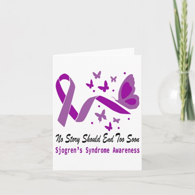 Stöd för Sjogrens Syndrome Awareness Butterfly Sup Kort (Framsida)