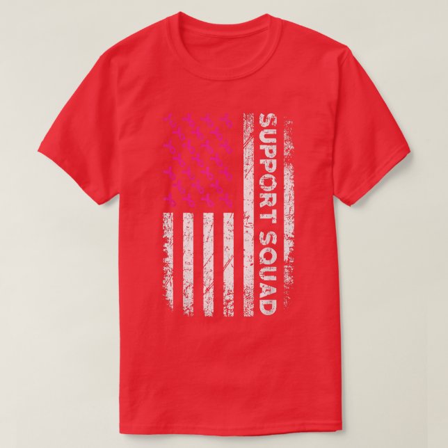 Stöd för Squ för medvetandehöjande av bröstcancer  T Shirt (Design framsida)
