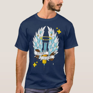 Stöd för Tecknad av Winged Syringe Gult Gamer T Shirt