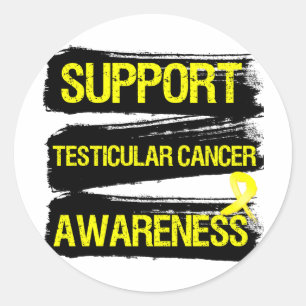 Stöd för Testicular Cancer Awareness Grunge Runt Klistermärke