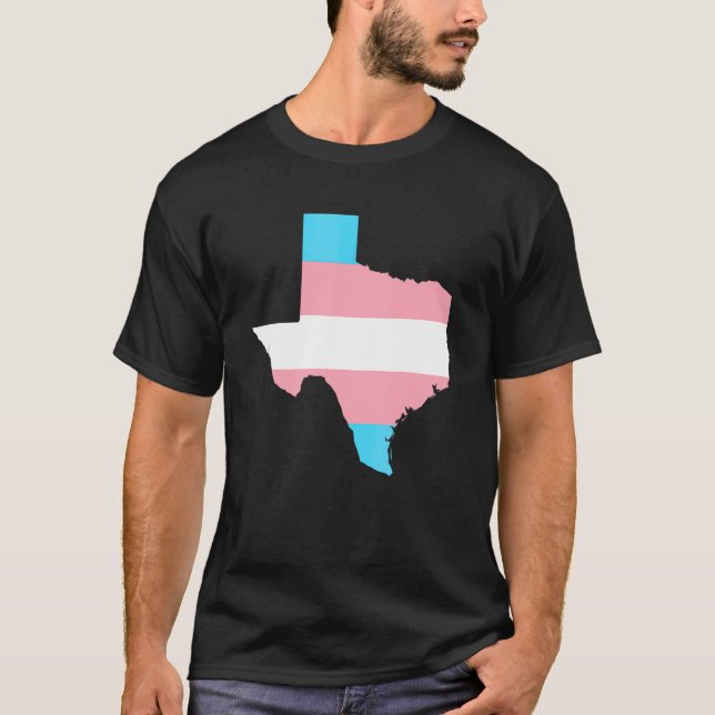 Stöd för Trans Flagga Texas Lgbt-Pride T Shirt (Framsida)