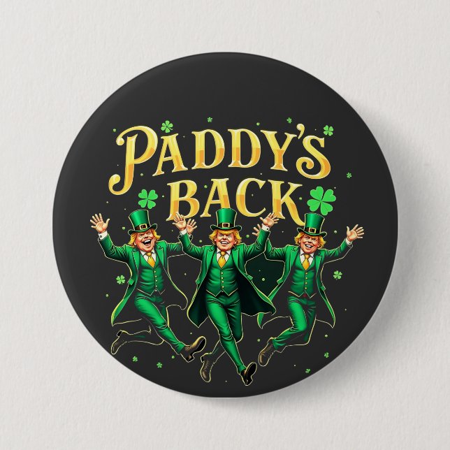 Stöd för trumpning av St patrick's day för bakåtfu Knapp (Framsida)
