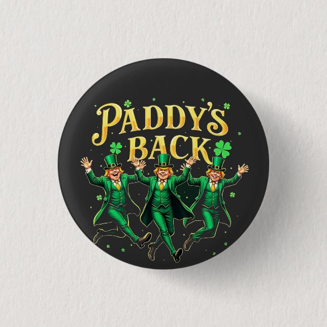 Stöd för trumpning av St patrick's day för bakåtfu Knapp (Framsida)