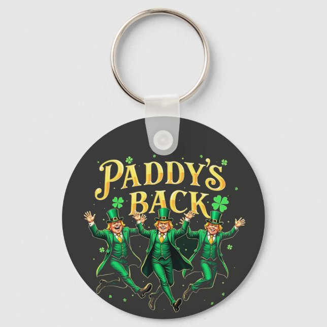 Stöd för trumpning av St patrick's day för bakåtfu Nyckelring (Framsida)