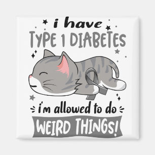 Stöd för typ 1 Diabetesmedvetande - "Ribbon Gifts" Magnet