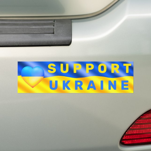 Stöd för Ukrainas Flagga Sticker Heart Freedom Bildekal (På Bil)