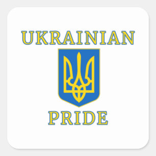 Stöd för ukrainskt Pride med klassiskt Ukraina-Fla Fyrkantigt Klistermärke