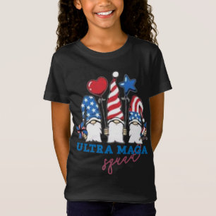 Stöd för Ultra mega Squad Gnomes USA flagga Trump T Shirt