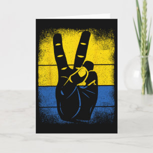 Stöd Fredstecken Ukraina Flagga Ukrainsk Frihet Kort