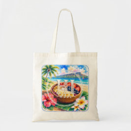 Stöd HIMELE Hawaiian Tote Bag Açaí Bowl Tygkasse