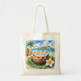 Stöd HIMELE Hawaiian Tote Bag Kokosnöt Tygkasse