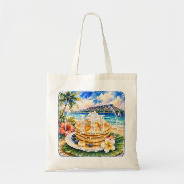 Stöd HIMELE Hawaiian Tote Bag-Pannkaka Tygkasse (Framsidan)