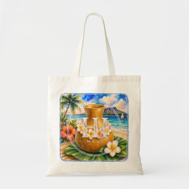 Stöd HIMELE Hawaiian Totebag Ipu Tygkasse (Framsidan)